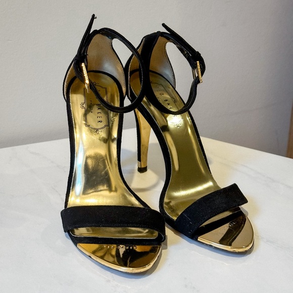 Ted Baker black suede sandal heels - Picture 5 of 10